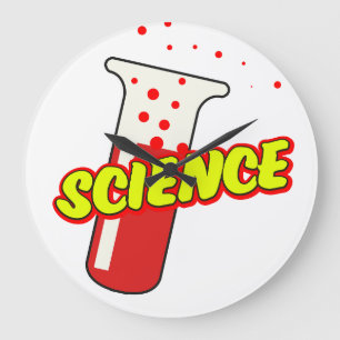 Grande Horloge Ronde Flacon de science dessin animé