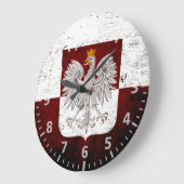 Grande Horloge Ronde Flag de Black Grunge (Angle)