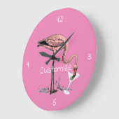 Grande Horloge Ronde Flamant rose Boire Martini Thunder_Cove (Angle)