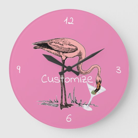 Grande Horloge Ronde Flamant rose Boire Martini Thunder_Cove (Recto)