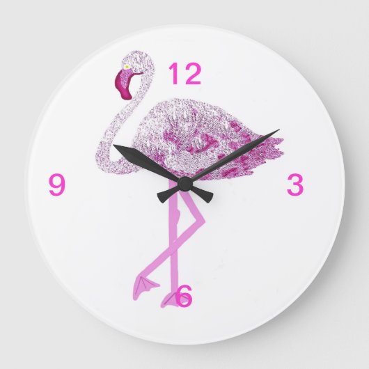 Grande Horloge Ronde Flamant rose gloire (Recto)