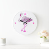 Grande Horloge Ronde Flamant rose gloire (Maison)