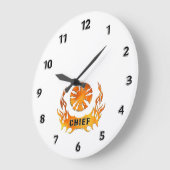 Grande Horloge Ronde Flames du chef des incendies (Angle)