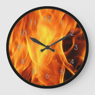 Grande Horloge Ronde Flammes