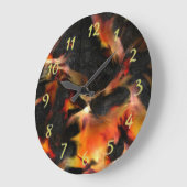 Grande Horloge Ronde Flammes brûlantes (Angle)