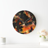 Grande Horloge Ronde Flammes brûlantes (Maison)