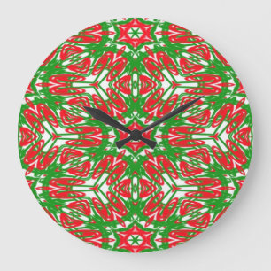 Grande Horloge Ronde Flèches rouges, blanches et vertes