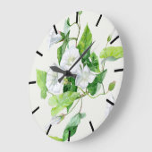 Grande Horloge Ronde Fleur blanche (Angle)