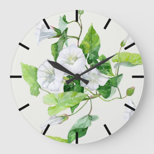Grande Horloge Ronde Fleur blanche (Recto)