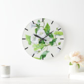 Grande Horloge Ronde Fleur blanche (Maison)