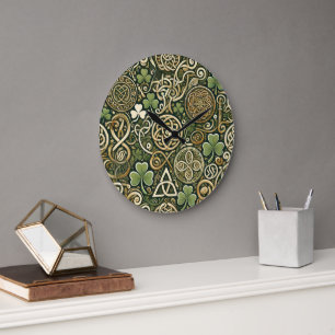Grande Horloge Ronde Fleur Celtique