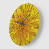 Grande Horloge Ronde Fleur Dandelion Jaune Aucun chiffre (Angle)