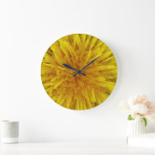 Grande Horloge Ronde Fleur Dandelion Jaune Aucun chiffre (Maison)