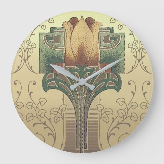 Grande Horloge Ronde Fleur d'artisanat victorien (Recto)