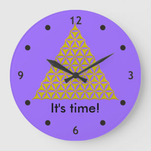 Grande Horloge Ronde Fleur de la vie / Blume des Lebens - or pyramide