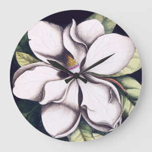 Grande Horloge Ronde Fleur de Magnolia