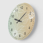 Grande Horloge Ronde Fleur de marguerites blanches (Angle)