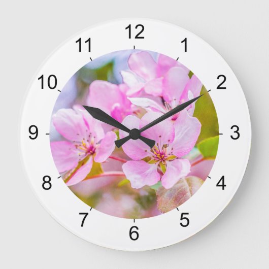 Grande Horloge Ronde Fleur de pomme rose (Recto)