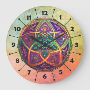 Grande Horloge Ronde Fleur de Vénus d'or antique oriental de fineART