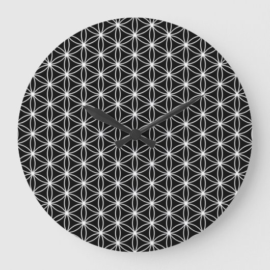 Grande Horloge Ronde Fleur De Vie Géométrie Sacrée (Recto)