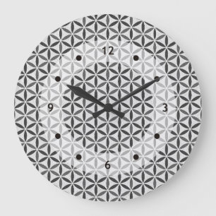 Grande Horloge Ronde Fleur de vie - motif de timbre - BG 5