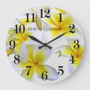 Grande Horloge Ronde Fleur jaune