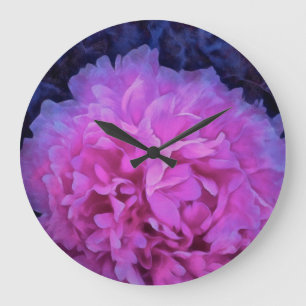 Grande Horloge Ronde Fleur rose Lush