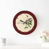 Grande Horloge Ronde Fleur rouge (Maison)