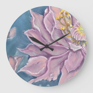 Grande Horloge Ronde Fleur surnaturelle