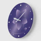 Grande Horloge Ronde Fleur violette (Angle)