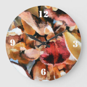 GRANDE HORLOGE RONDE FLEURS