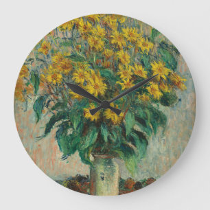 Grande Horloge Ronde Fleurs d'artichauts de Jérusalem - Claude Monet