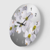 Grande Horloge Ronde Fleurs de bois de chien (Angle)