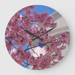Grande Horloge Ronde Fleurs de cerisier Sakura Americana