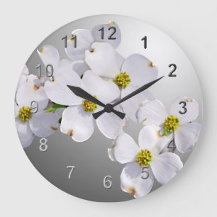 Grande Horloge Ronde Fleurs de cornouiller