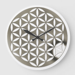 Grande Horloge Ronde FLEURS DE LA VIE - punch - argent / Blume des Lebe