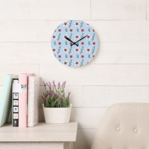 Grande Horloge Ronde Fleurs de Manuka