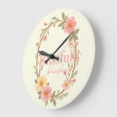 Grande Horloge Ronde Fleurs de mellow (Angle)