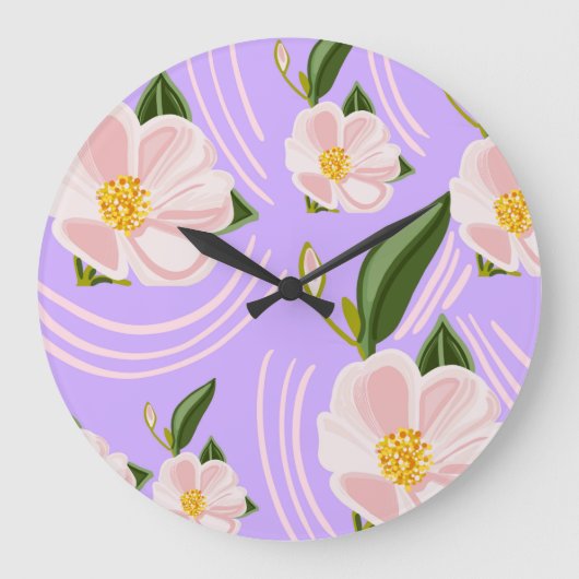 Grande Horloge Ronde Fleurs de printemps  (Recto)