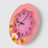 Grande Horloge Ronde Fleurs de printemps (Angle)