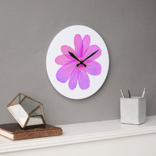 Grande Horloge Ronde Fleurs d'eau