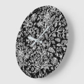 Grande Horloge Ronde Fleurs décoratives 21 (Angle)