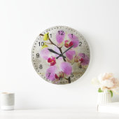 Grande Horloge Ronde Fleurs d'orchidées (Maison)