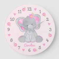 Fleurs éléphant gris rose prénom fille nurserie
