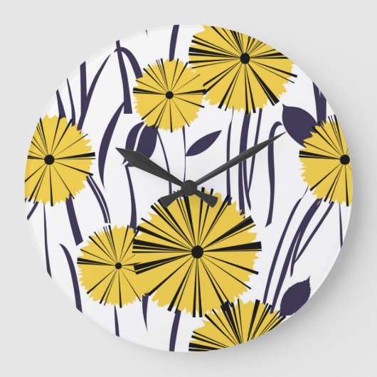 Grande Horloge Ronde Fleurs jaunes (Recto)