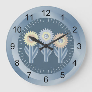 Grande Horloge Ronde Fleurs mécaniques