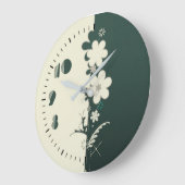 Grande Horloge Ronde Fleurs modernes (Angle)