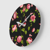 Grande Horloge Ronde Fleurs Motif 18 (Angle)