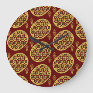 Grande Horloge Ronde fleurs pompeuses