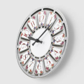 Grande Horloge Ronde Fleurs rétro (Angle)